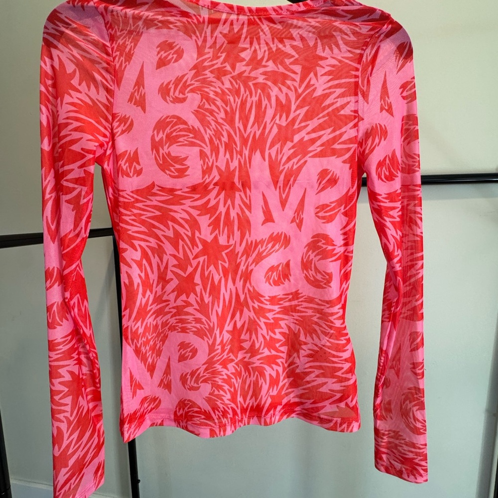 Missguided Pink Long Sleeve Women's mesh Top
